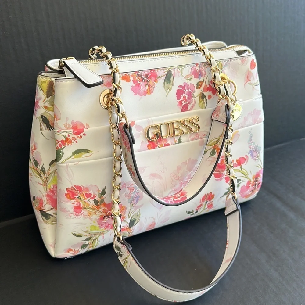 New GUESS Mattia Floral Satchel